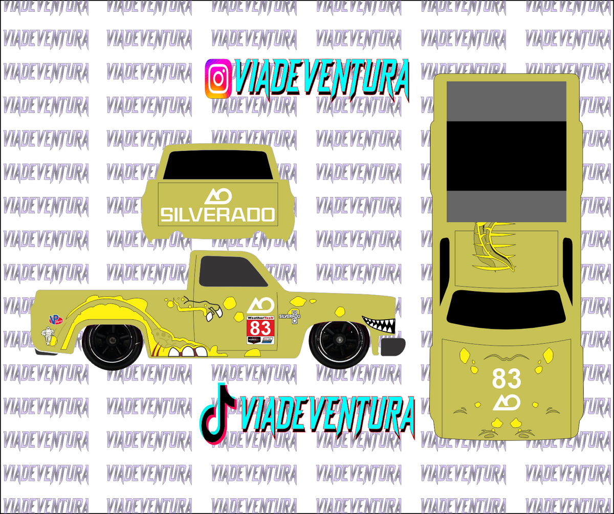 Rexy Yellow 1/64 83 Silverado WHITE TONER Universal Waterslide Decal for Hot
