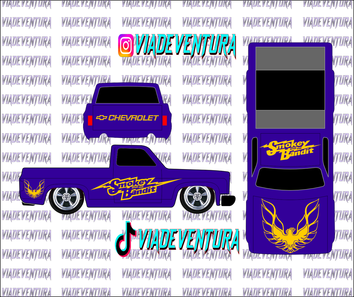 Smokey and Bandit 1/64 83 Silverado WHITE TONER Universal Waterslide Decal Hot