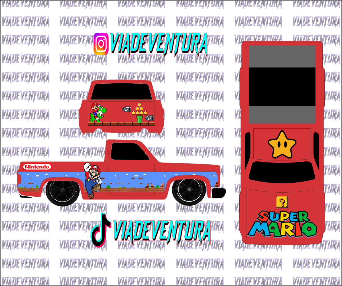 Super Mario 1/64 83 Silverado WHITE TONER Universal Waterslide Decal for Hot