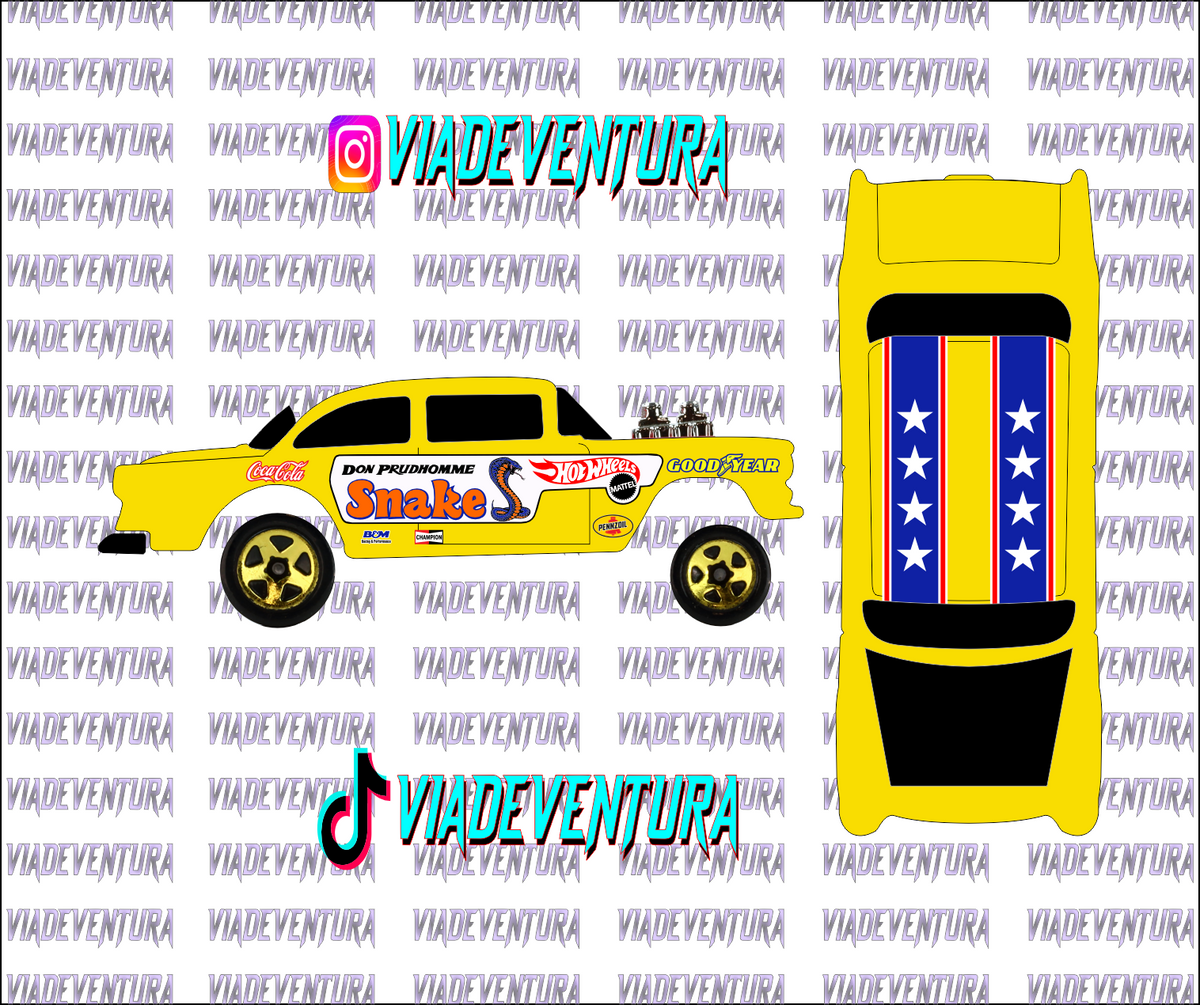 Snake 1/64 55 Gasser WHITE TONER Universal Waterslide Decal for Hot