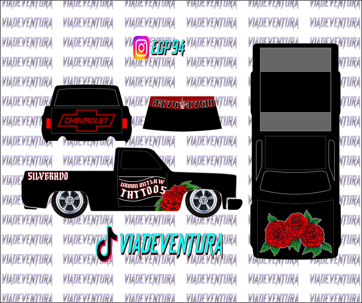 Tatt Outlaw 1/64 83 Silverado WHITE TONER Universal Waterslide Decal for Hot