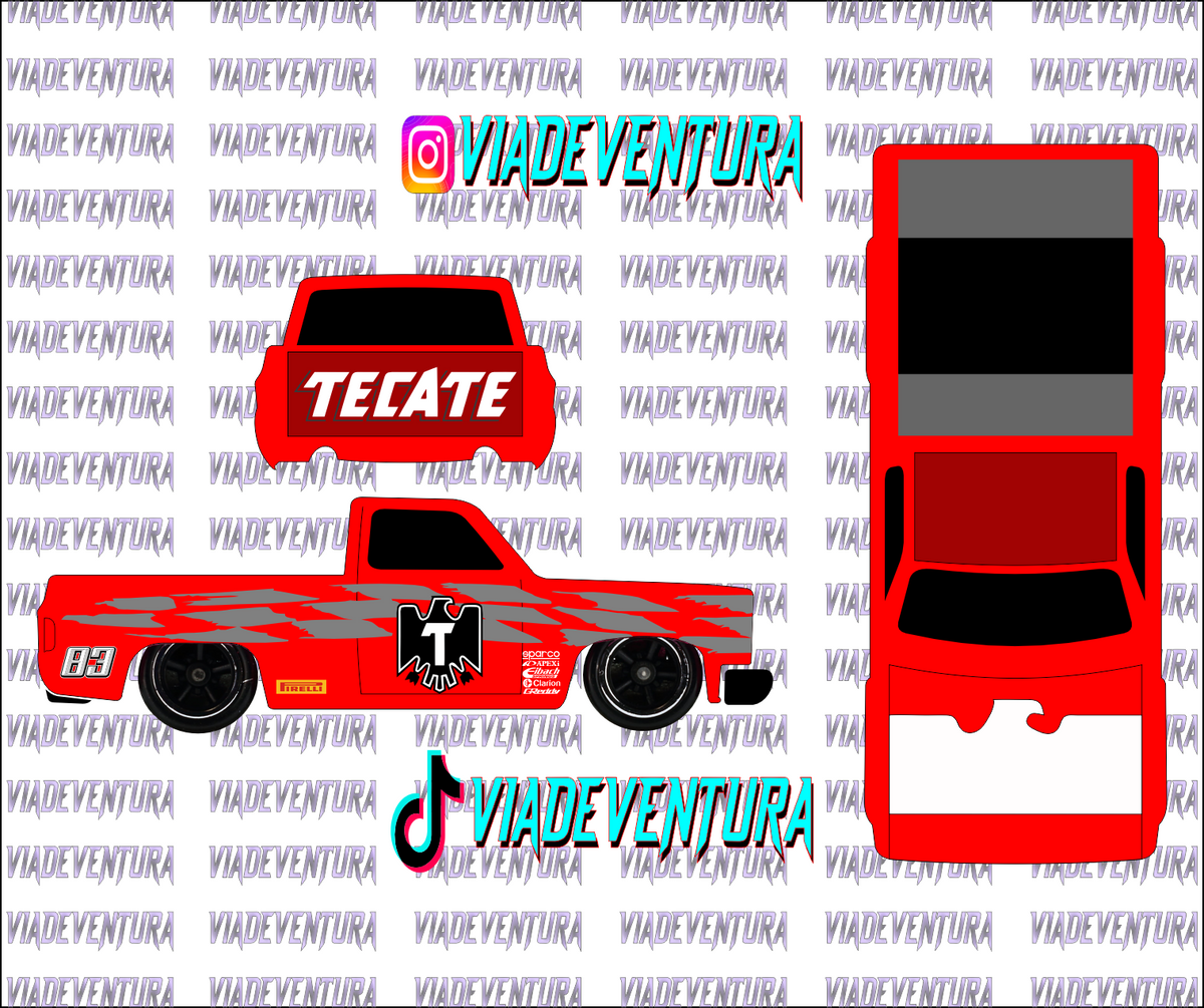 Tecate 1/64 83 Silverado WHITE TONER Universal Waterslide Decal for Hot