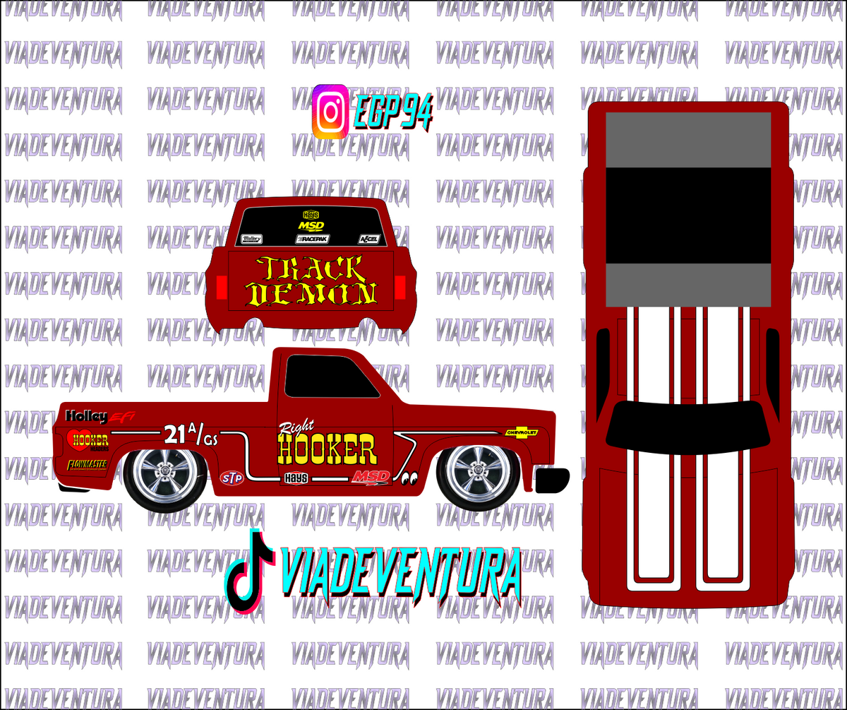 Track Demon 1/64 83 Silverado WHITE TONER Universal Waterslide Decal for Hot