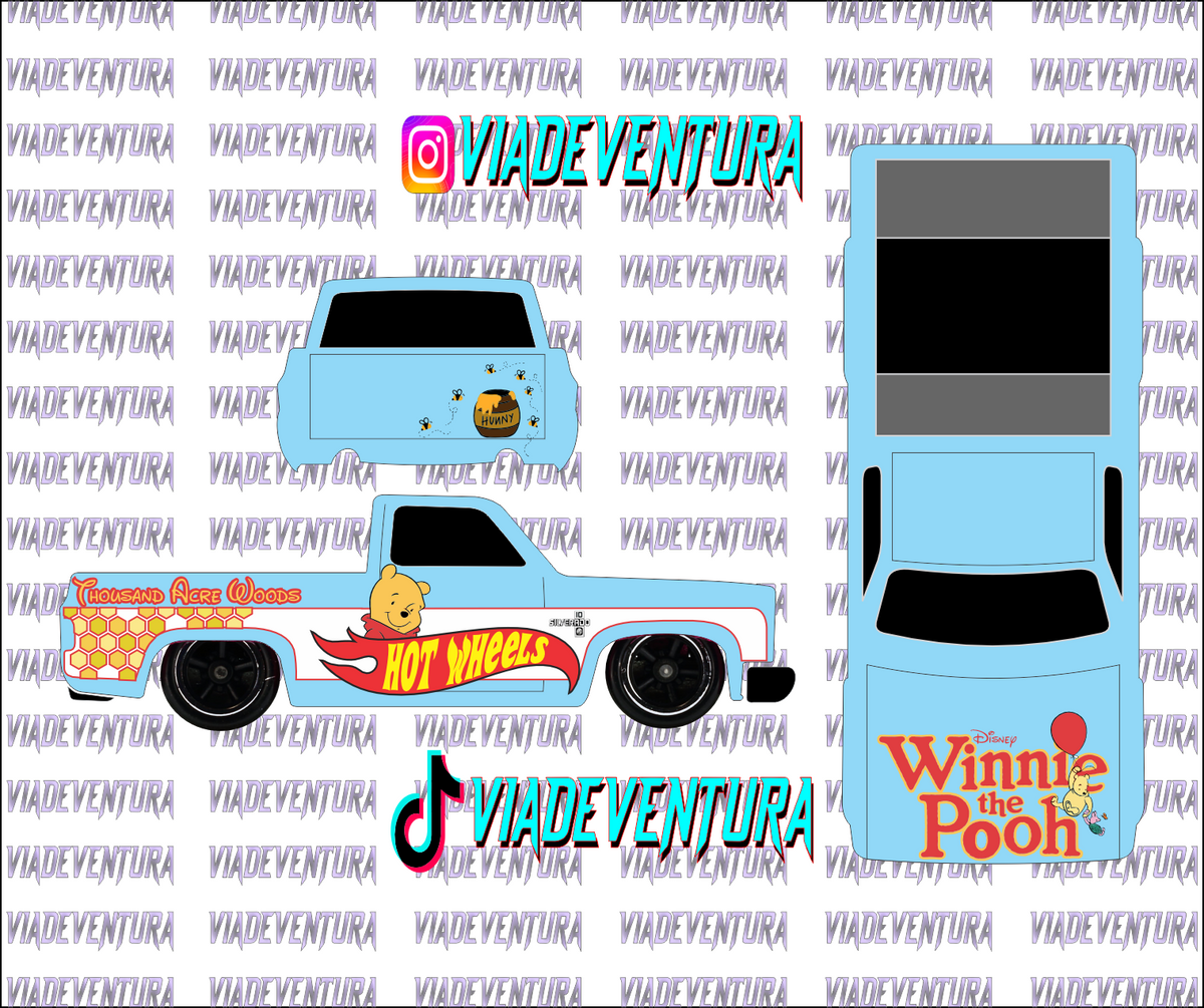 Winnie Pooh 1/64 83 Silverado WHITE TONER Universal Waterslide Decal for Hot