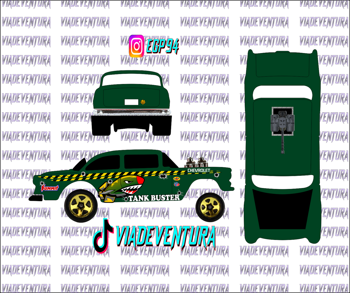 Tank Buster 1/64 55 Gasser WHITE TONER Universal Waterslide Decal for Hot