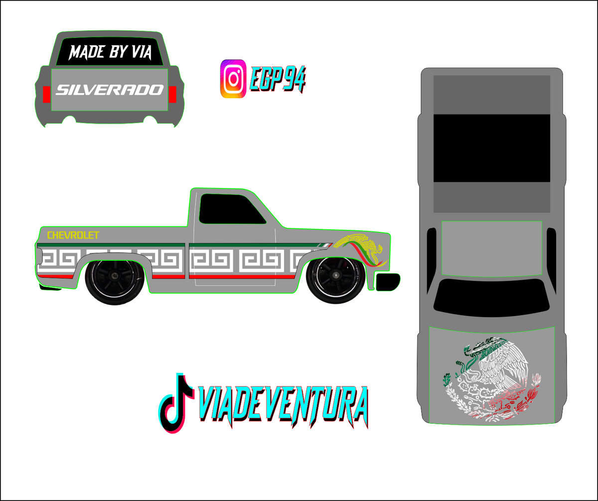 Mexico 1/64 83 Silverado WHITE TONER Universal Waterslide Decal Hot