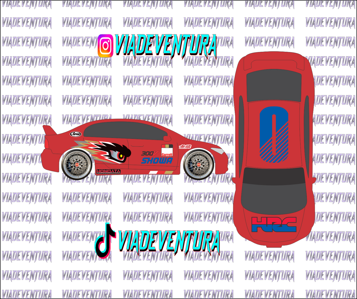 Mugen Eye 1/64 Civic FD2 WHITE TONER Universal Waterslide Decal for Hot