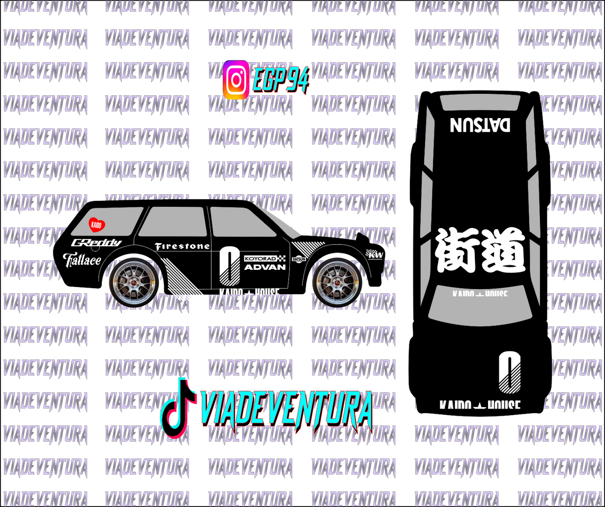 Kaido House 1/64 Datsun 510 Wagon WHITE TONER Universal Waterslide Decal for Hot