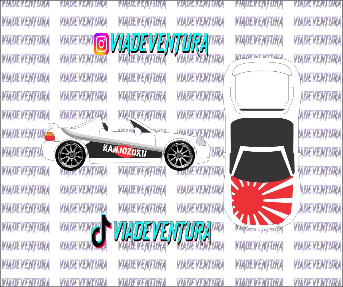 Kanjo 1/64 Del Sol WHITE TONER Universal WaterSlide Decal for Hot