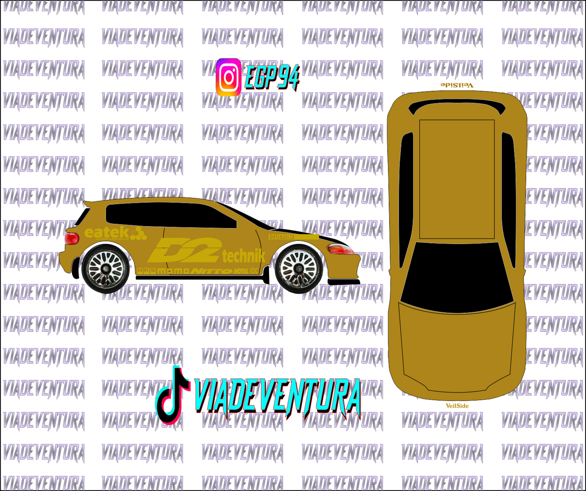 Hectors EG 1/64 EG Civic WHITE TONER Universal Waterslide Decal for Hot