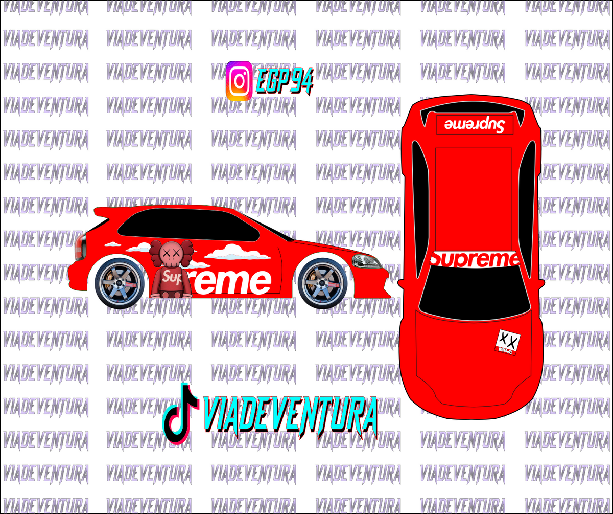 Kaw Supreme 1/64 EK9 Civic WHITE TONER Universal WaterSlide Decal for Hot