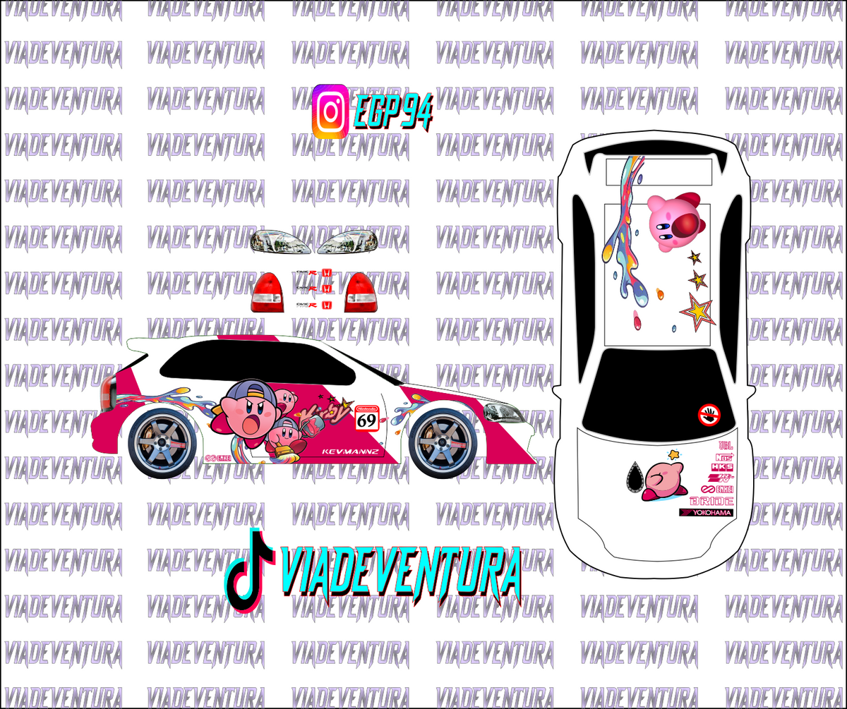 Kirby 1/64 EK9 Civic WHITE TONER Universal WaterSlide Decal for Hot
