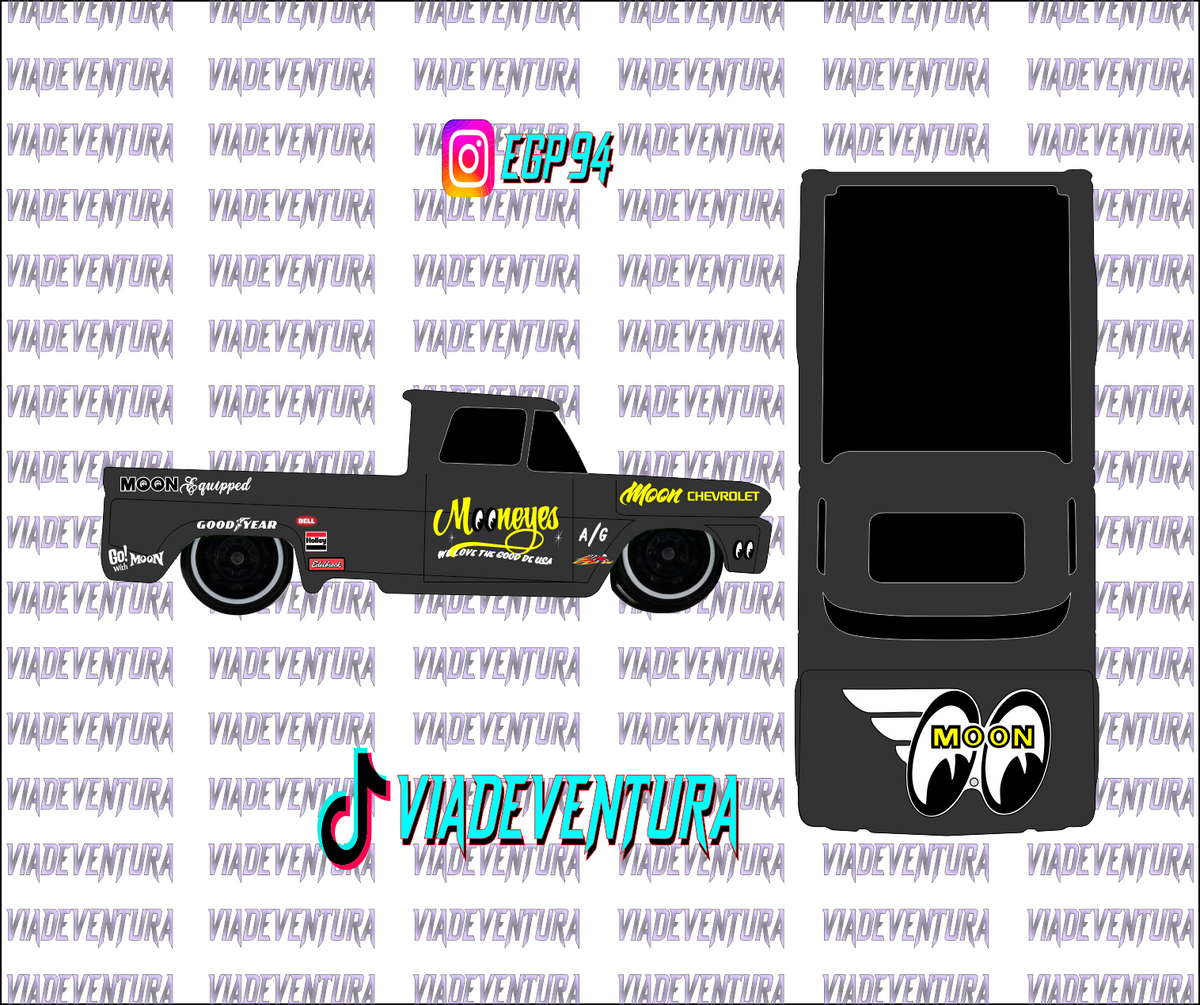 Moon Eyes 1/64 83 Silverado WHITE TONER Universal Waterslide Decal for Hot