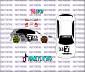 Playboy 1/64 EK9 Civic WHITE TONER Universal WaterSlide Decal for Hot