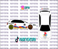 Playstation 1/64 EK9 Civic WHITE TONER Universal WaterSlide Decal for Hot