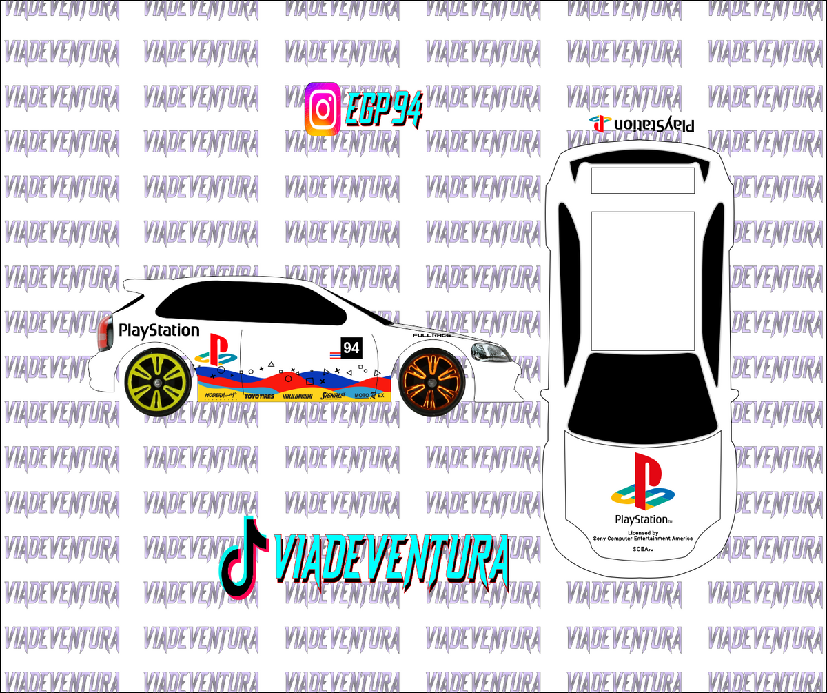 Playstation 1/64 EK9 Civic WHITE TONER Universal WaterSlide Decal for Hot