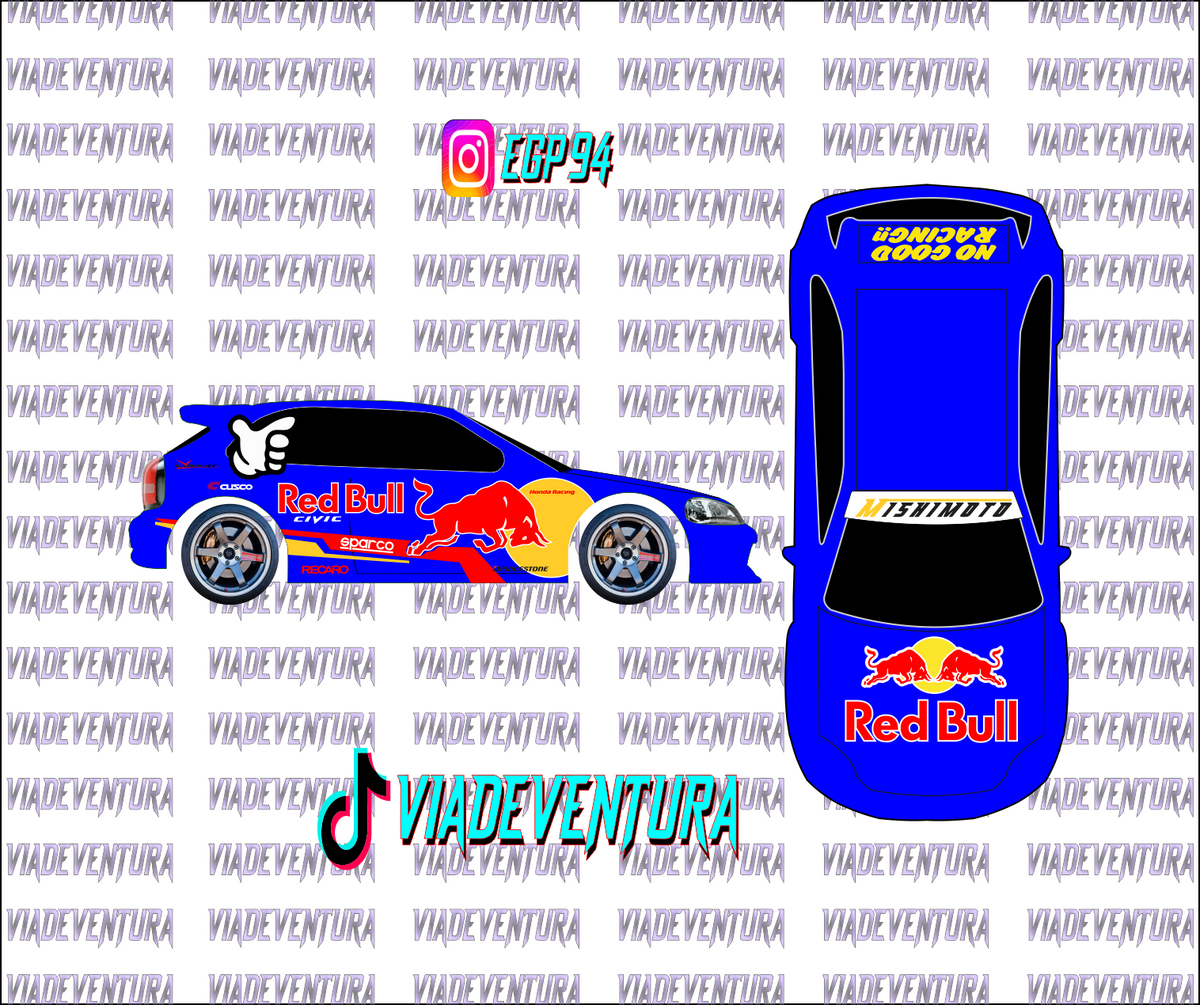 Redbull 1/64 EK9 Civic WHITE TONER Universal WaterSlide Decal for Hot