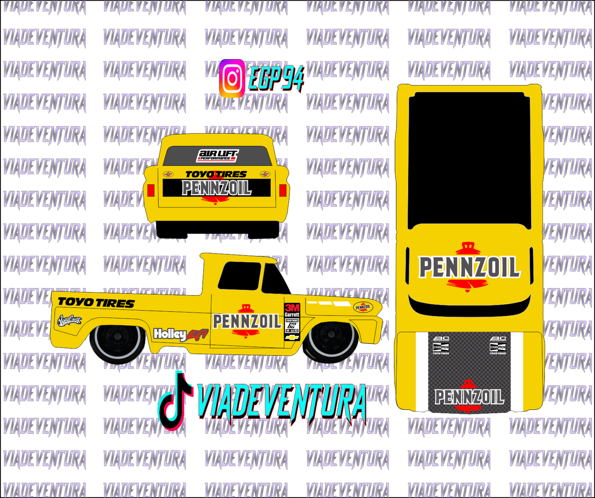 Penzoil 1/64 83 Silverado WHITE TONER Universal Waterslide Decal for Hot