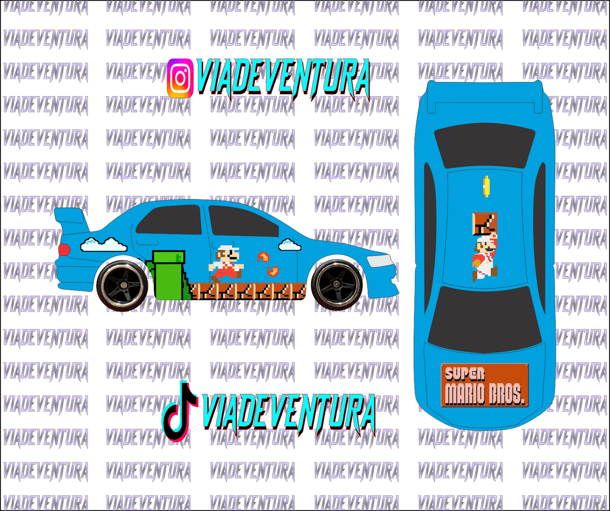Super Mario 1/64 Evo IX WHITE TONER Universal Waterslide Decal for Hot