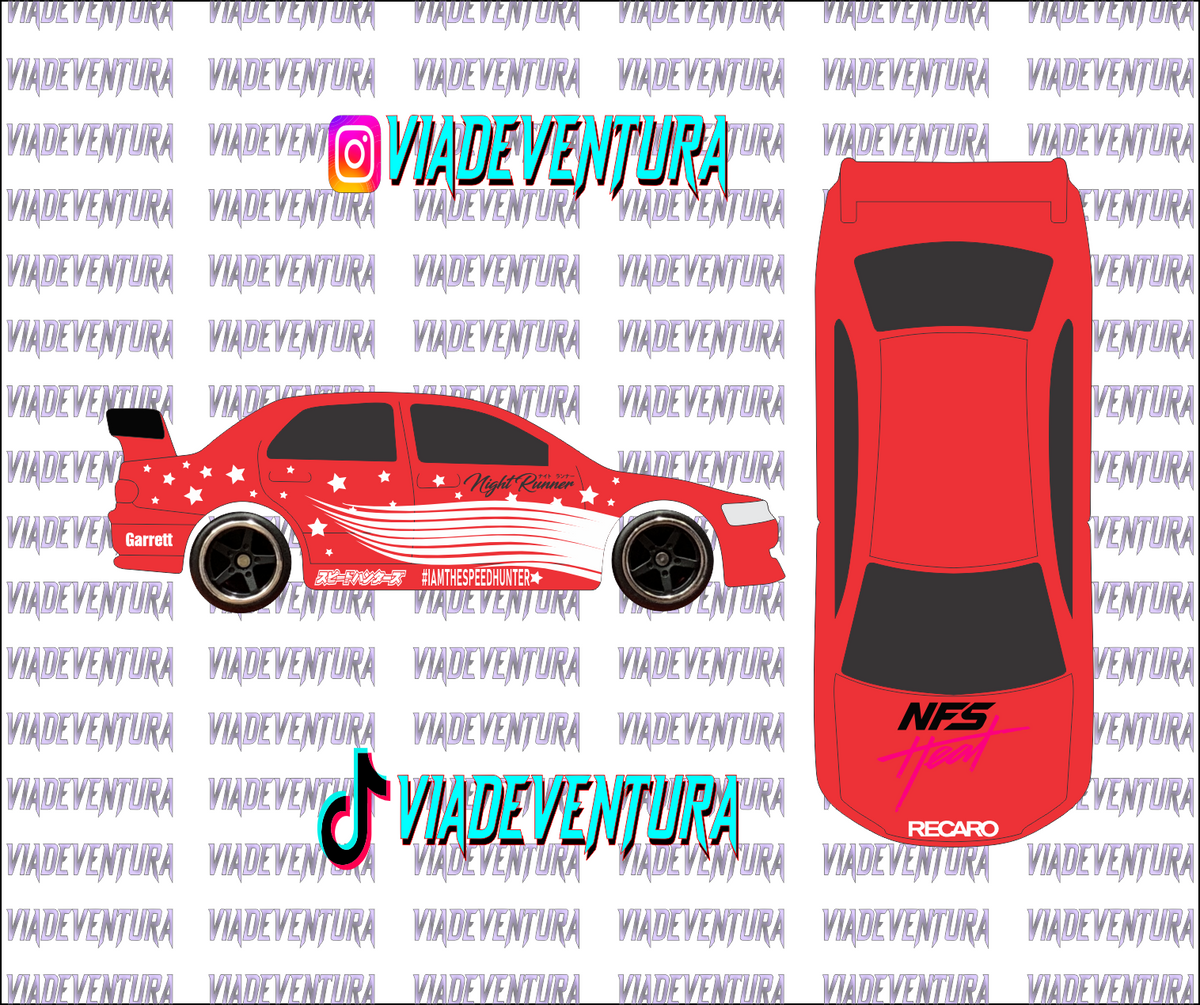 NightRunner 1/64 Evo IX WHITE TONER Universal Waterslide Decal for Hot