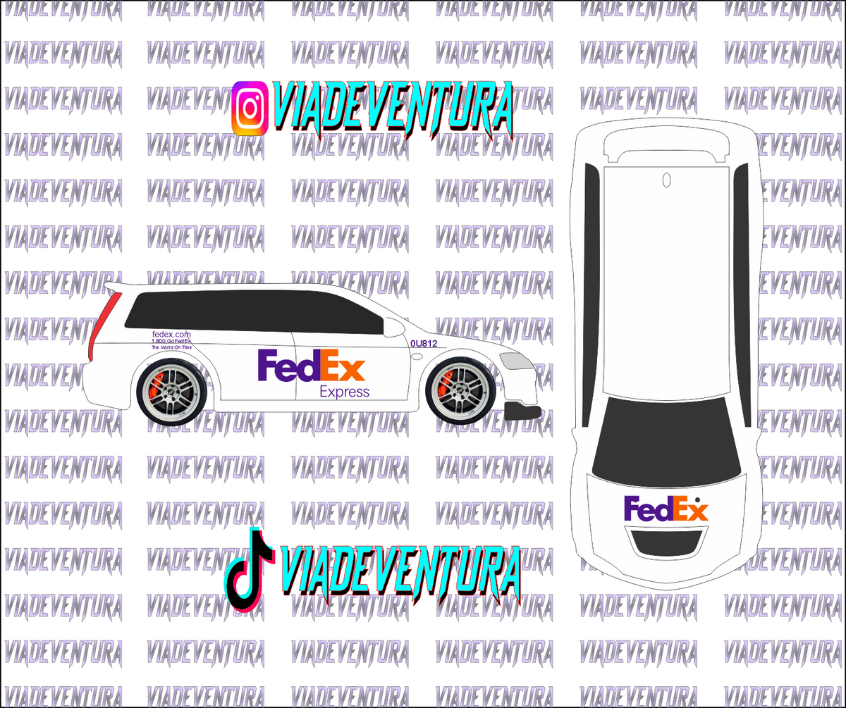 Fedex 1/64 Evo IX Wagon WHITE TONER Universal Waterslide Decal for Hot