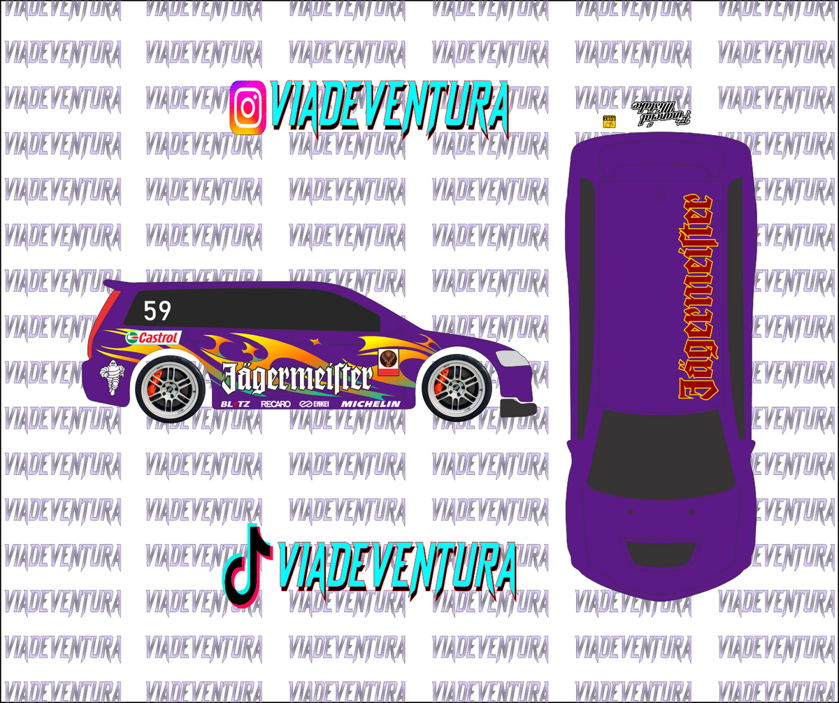 Jagermeistr 1/64 Evo IX Wagon WHITE TONER Universal Waterslide Decal for Hot