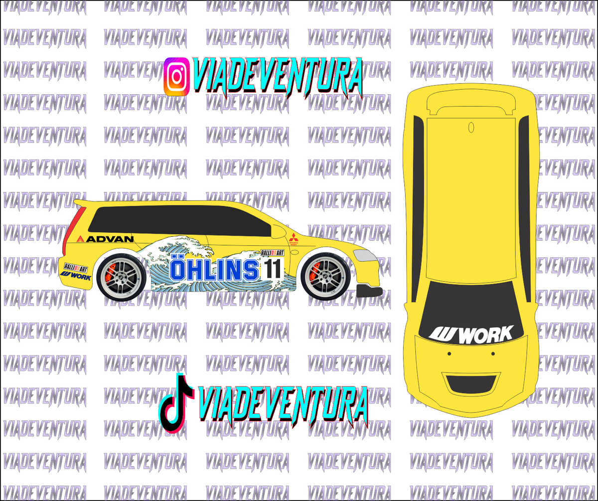 Ohlin Waves 1/64 Evo IX Wagon WHITE TONER Universal Waterslide Decal for Hot