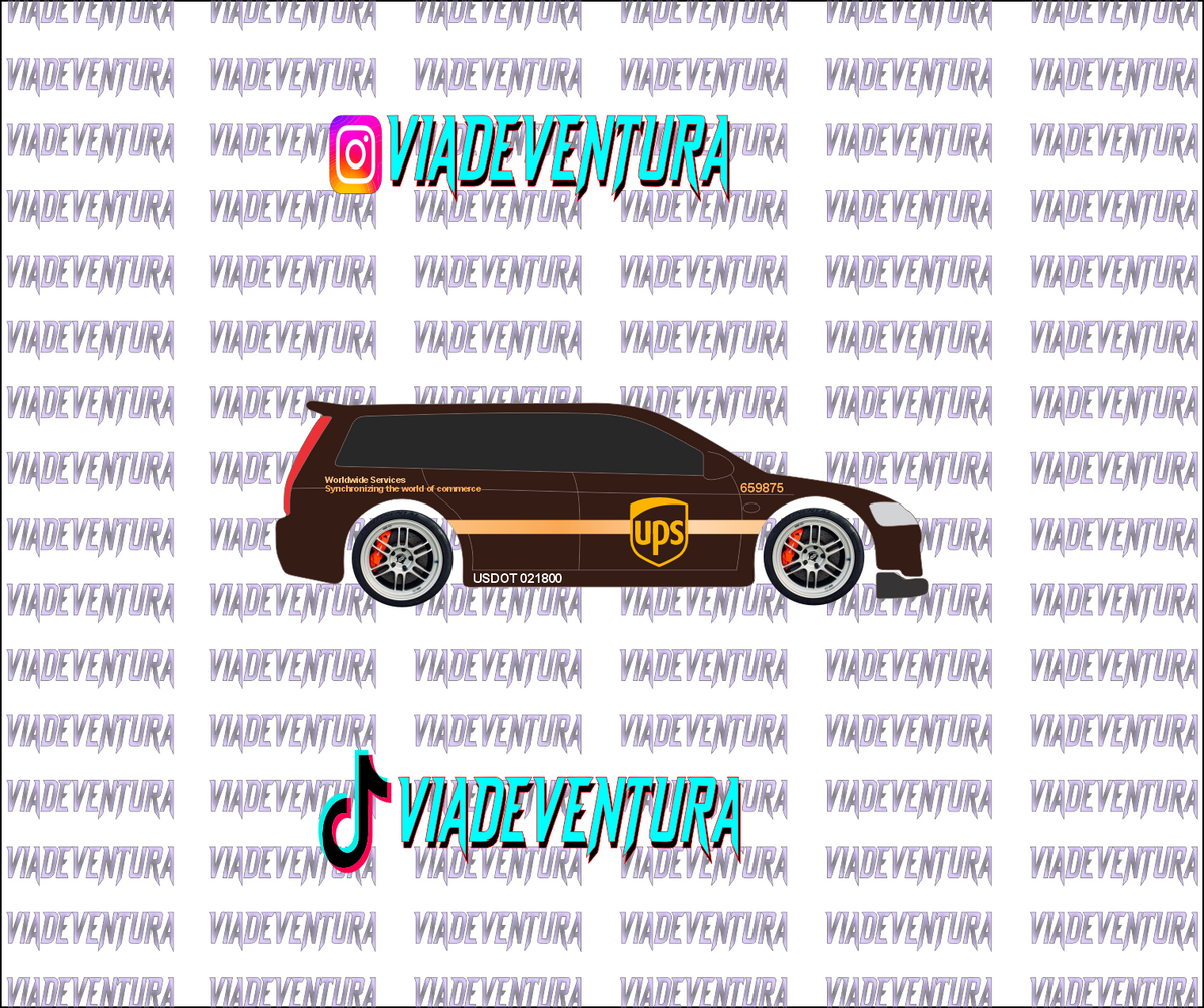 UPS 1/64 Evo IX Wagon WHITE TONER Universal Waterslide Decal for Hot