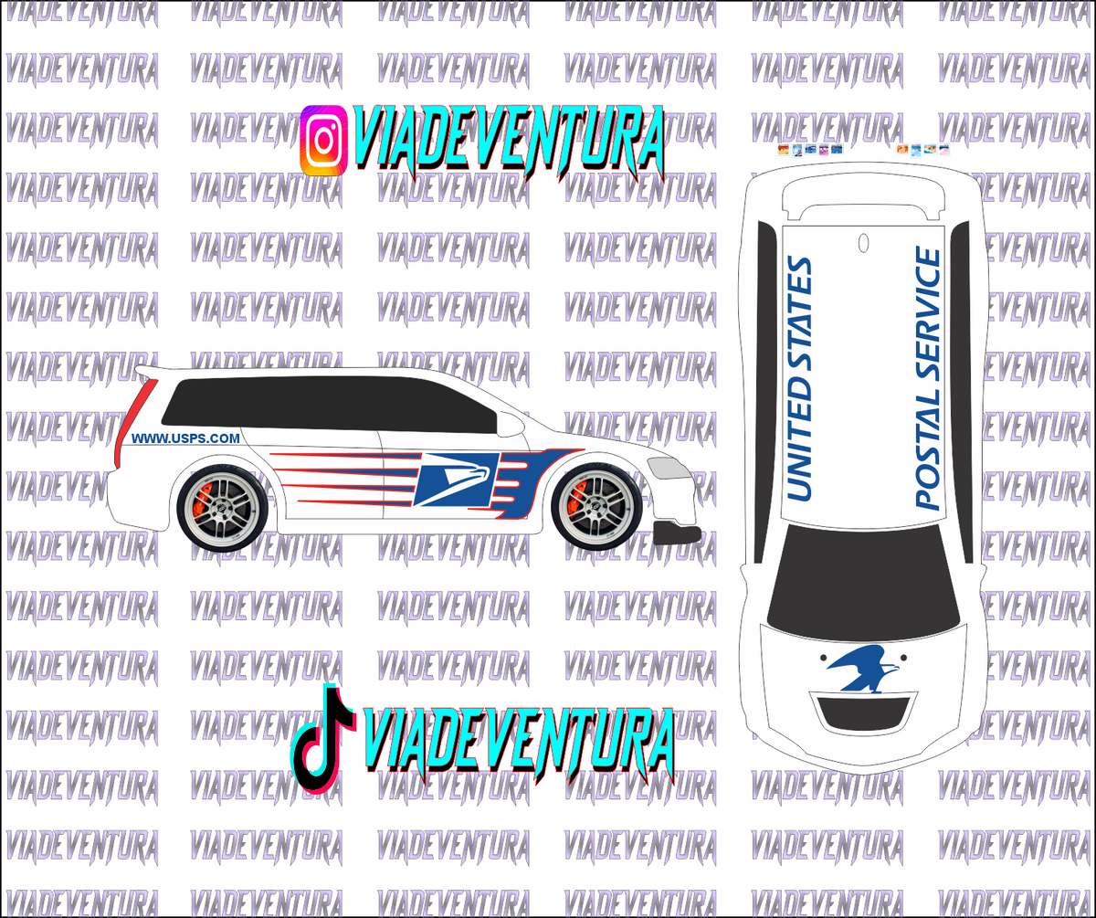 USPS 1/64 Evo IX Wagon WHITE TONER Universal Waterslide Decal for Hot