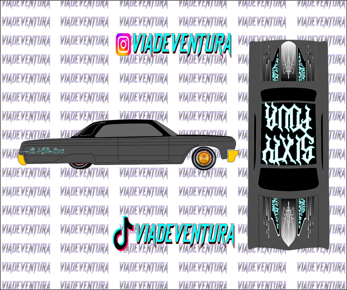 Lowrider V1 1/64 64 Impala WHITE TONER Waterslide Decal for Hot