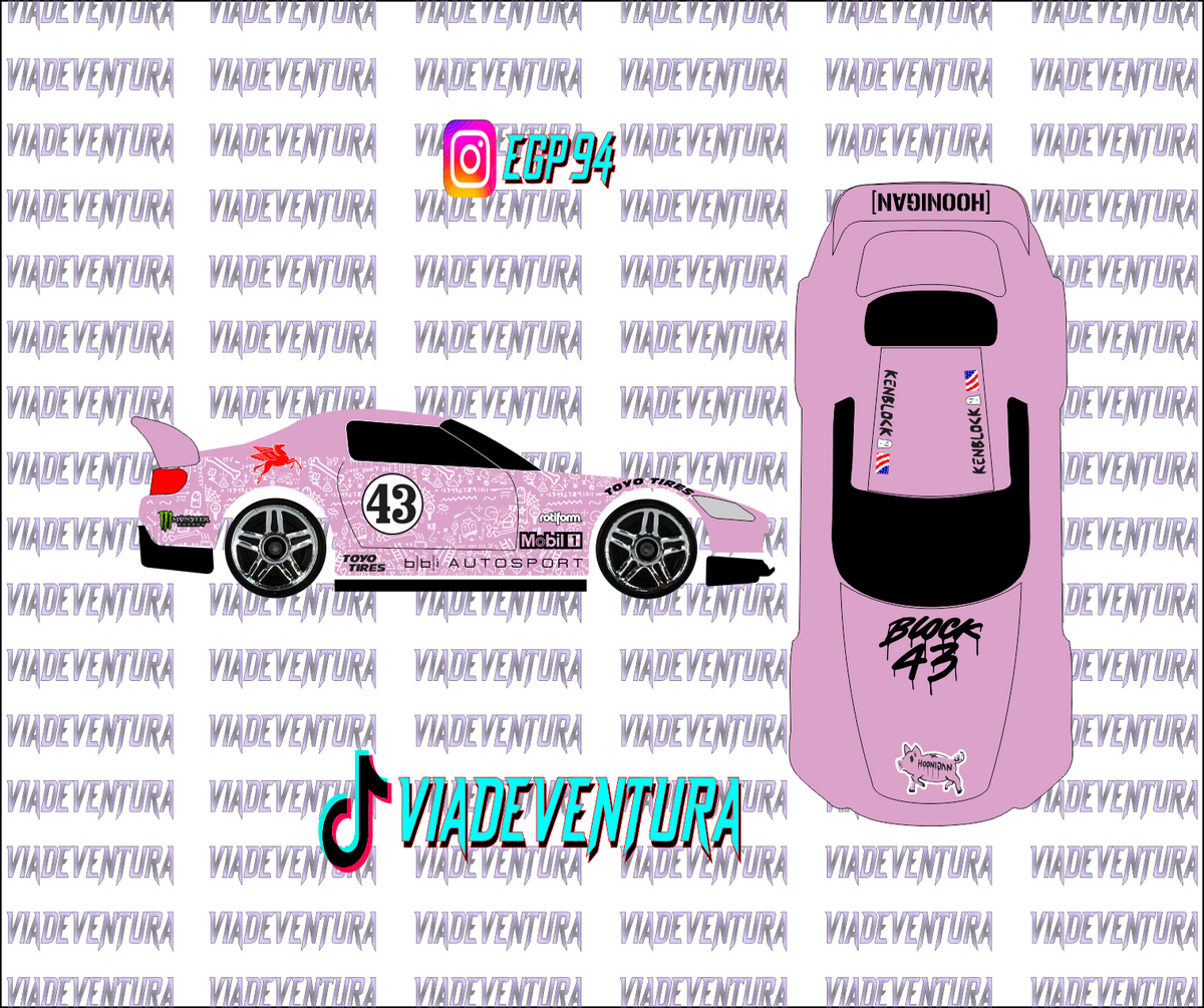 Ken Block 1/64 Honda S2000 WHITE TONER Universal WaterSlide Decal for Hot