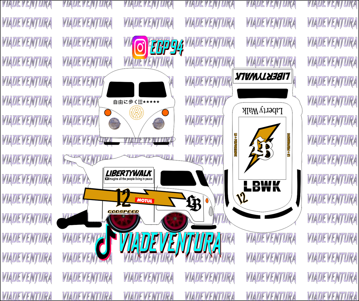 LBWK 1/64 Kool Kombi WHITE TONER Universal Waterslide Decal for Hot