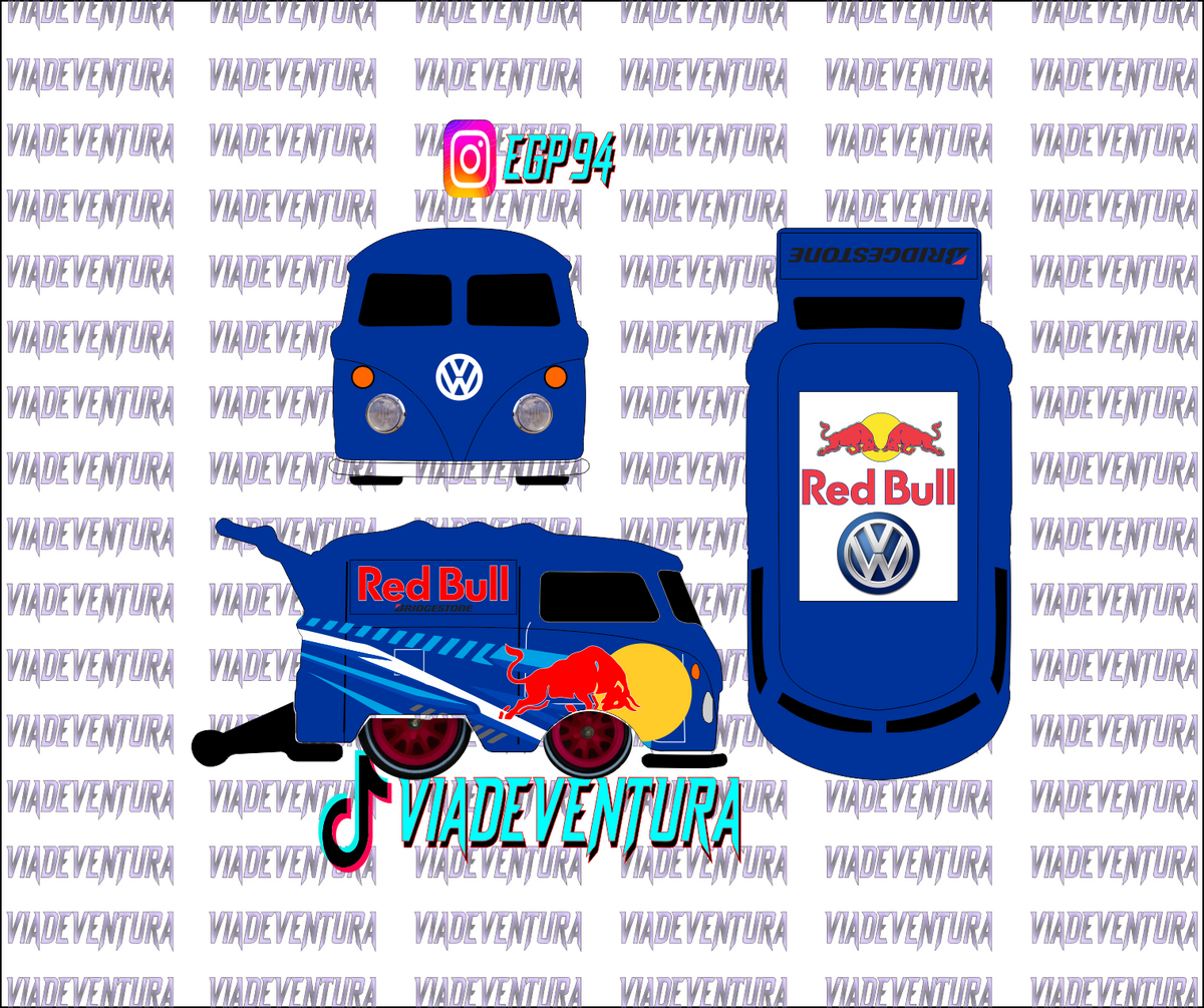 Redbull 1/64 Kool Kombi WHITE TONER Universal Waterslide Decal for Hot