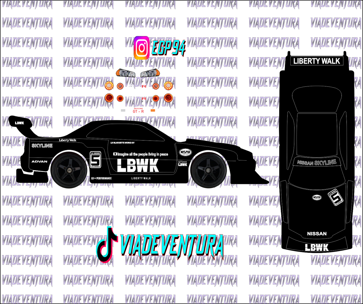LBWK Chase 1/64 LBWK R34 WHITE TONER Universal Waterslide Decal for Hot