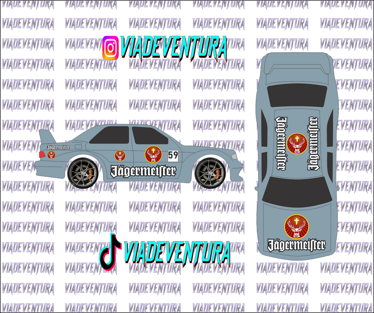 Jagermistr 1/64 Mercedes 190E WHITE TONER Universal Waterslide Decal for Hot