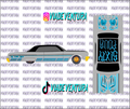 Lowrider V3 Blue 1/64 64 Impala WHITE TONER Universal Waterslide Decal for Hot