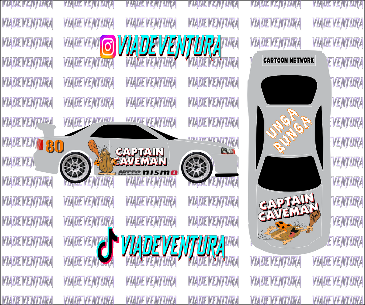 Captain Caveman 1/64 R34 WHITE TONER Universal Waterslide Decal for Hot