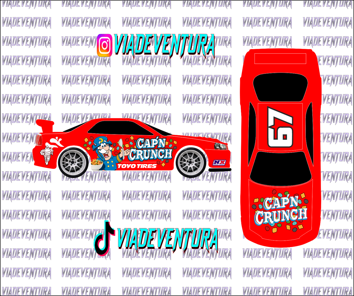 Captain Crunch 1/64 R34 WHITE TONER Universal Waterslide Decal for Hot