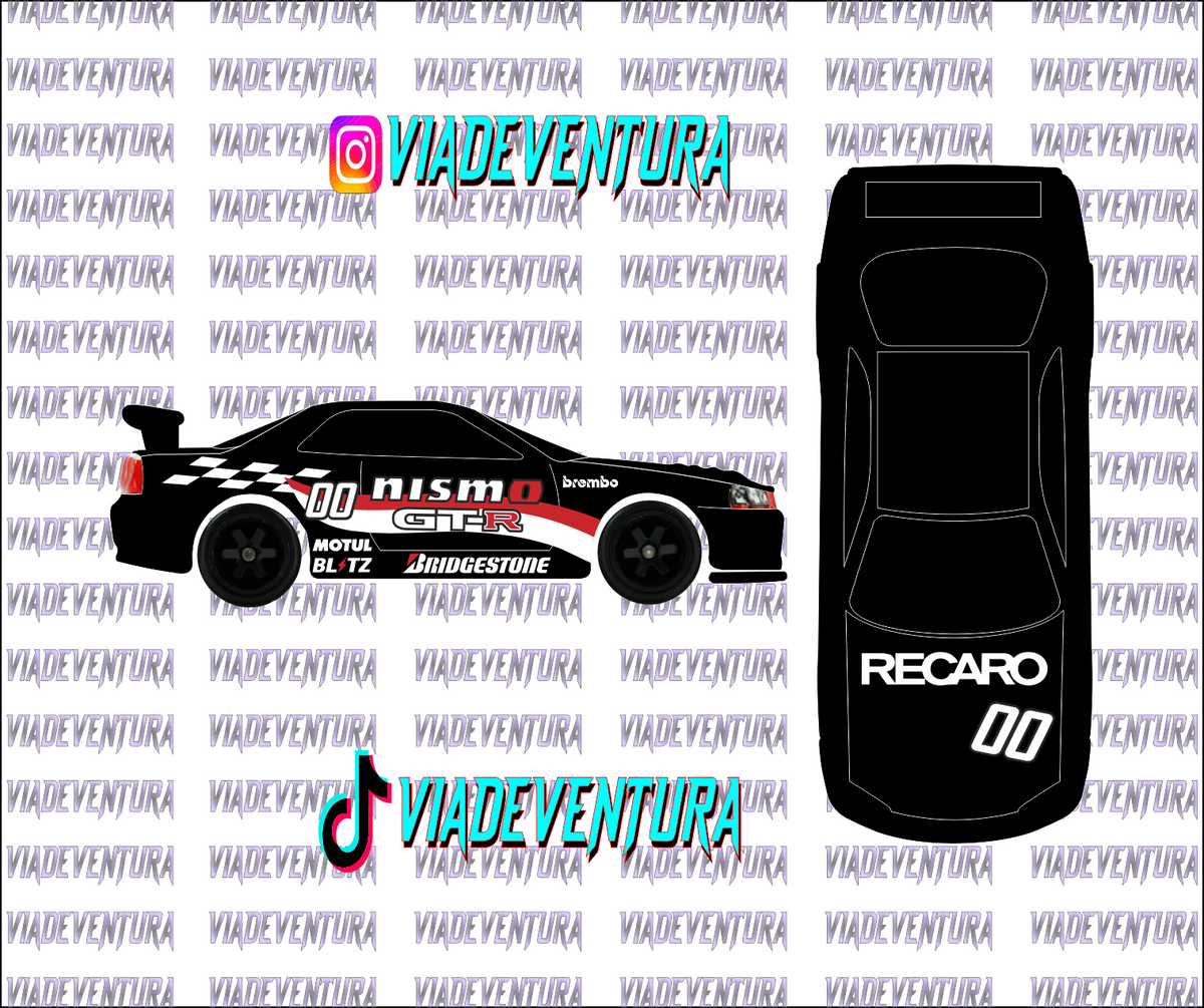 Nismo 1/64 R34 WHITE TONER Universal Waterslide Decal for Hot