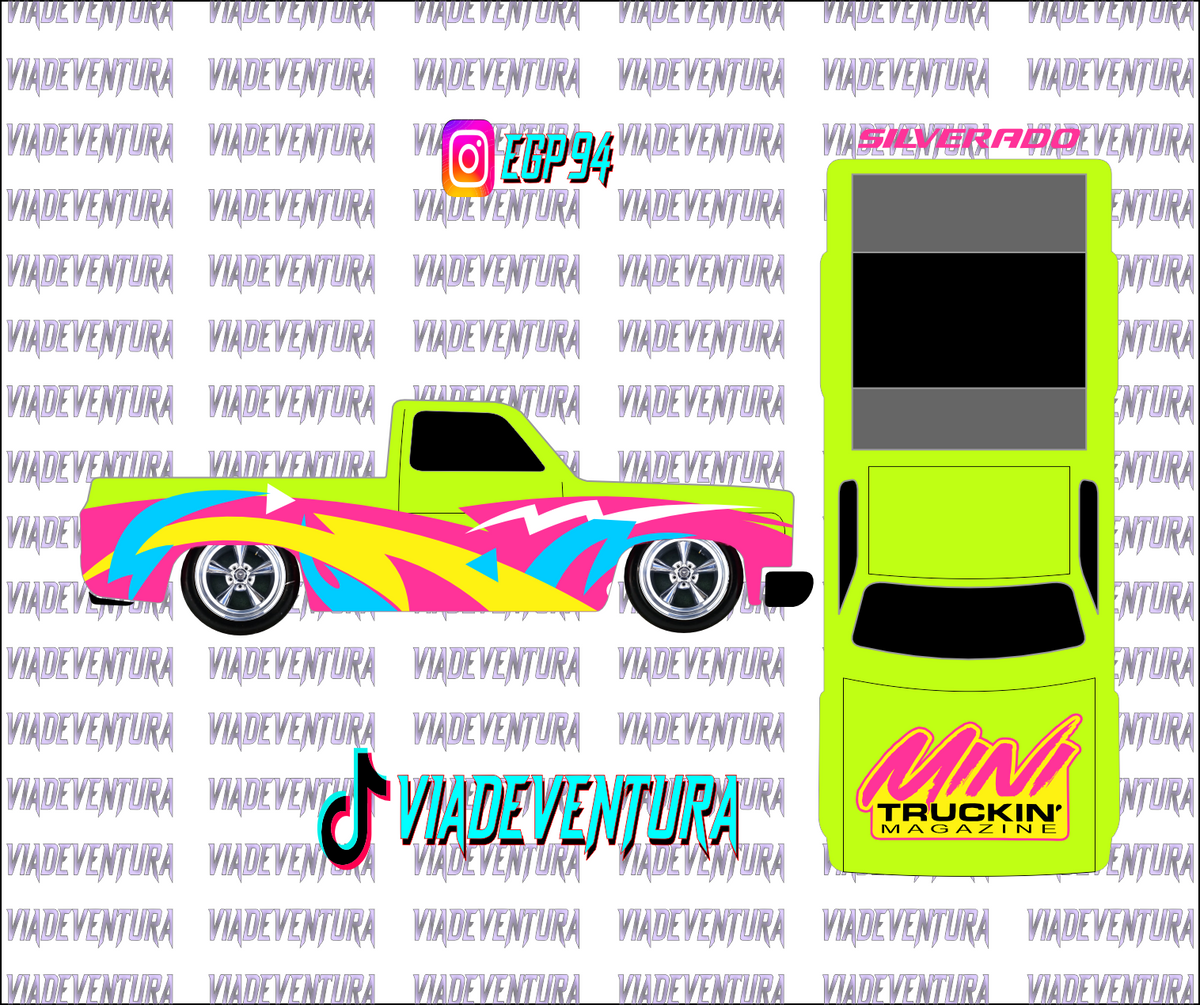 90s Theme V2 1/64 83 Silverado WHITE TONER Universal Waterslide Decal for Hot
