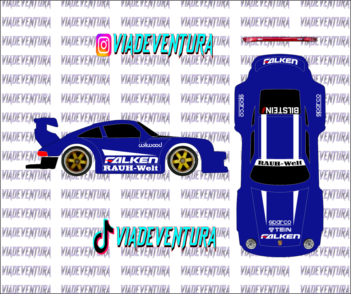 Falken 1/64 Porsche RWB WHITE TONER Universal Waterslide Decal for Hot