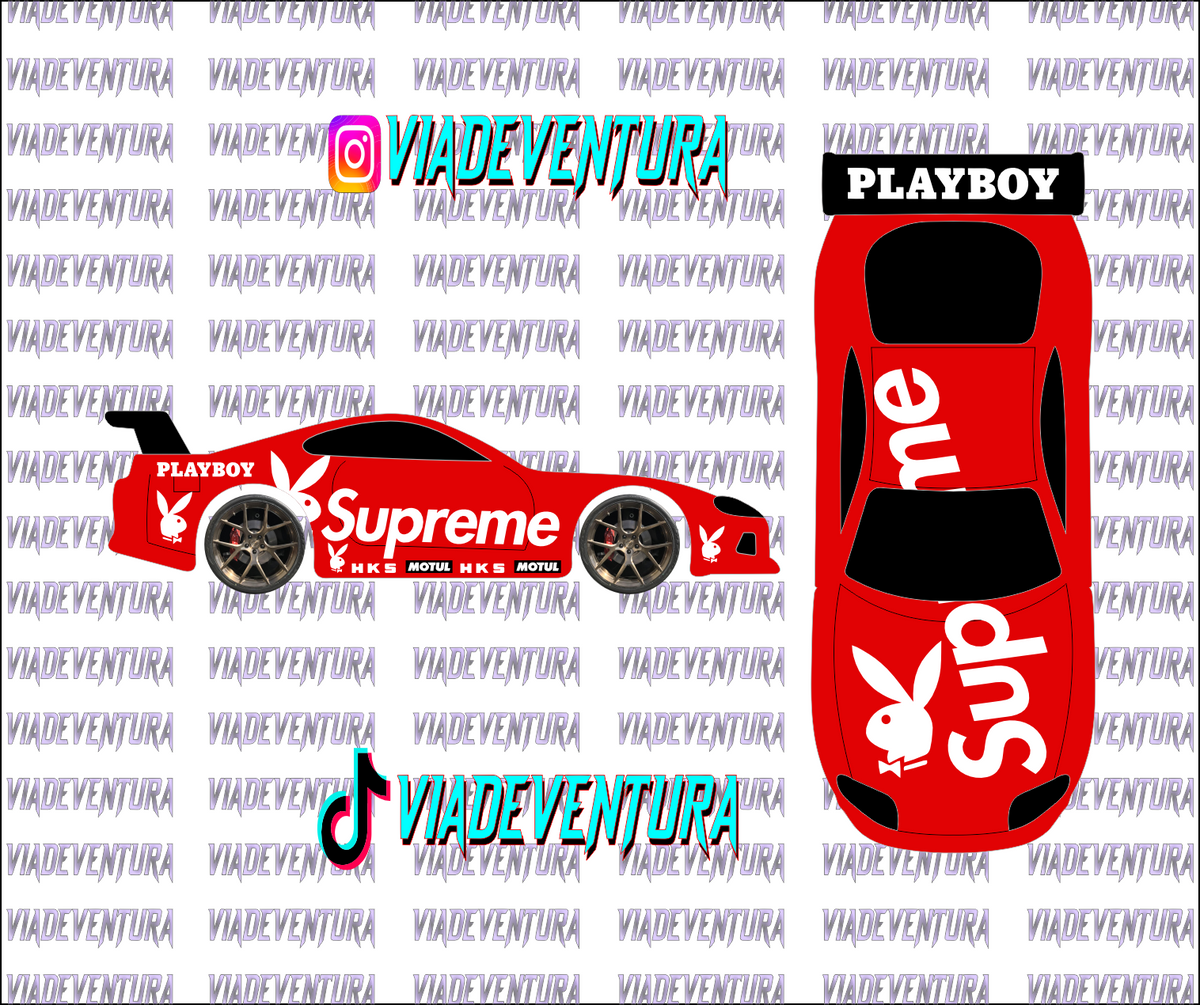 Supreme Playbo 1/64 Supra MK4 WHITE TONER Universal WaterSlide Decal for Hot