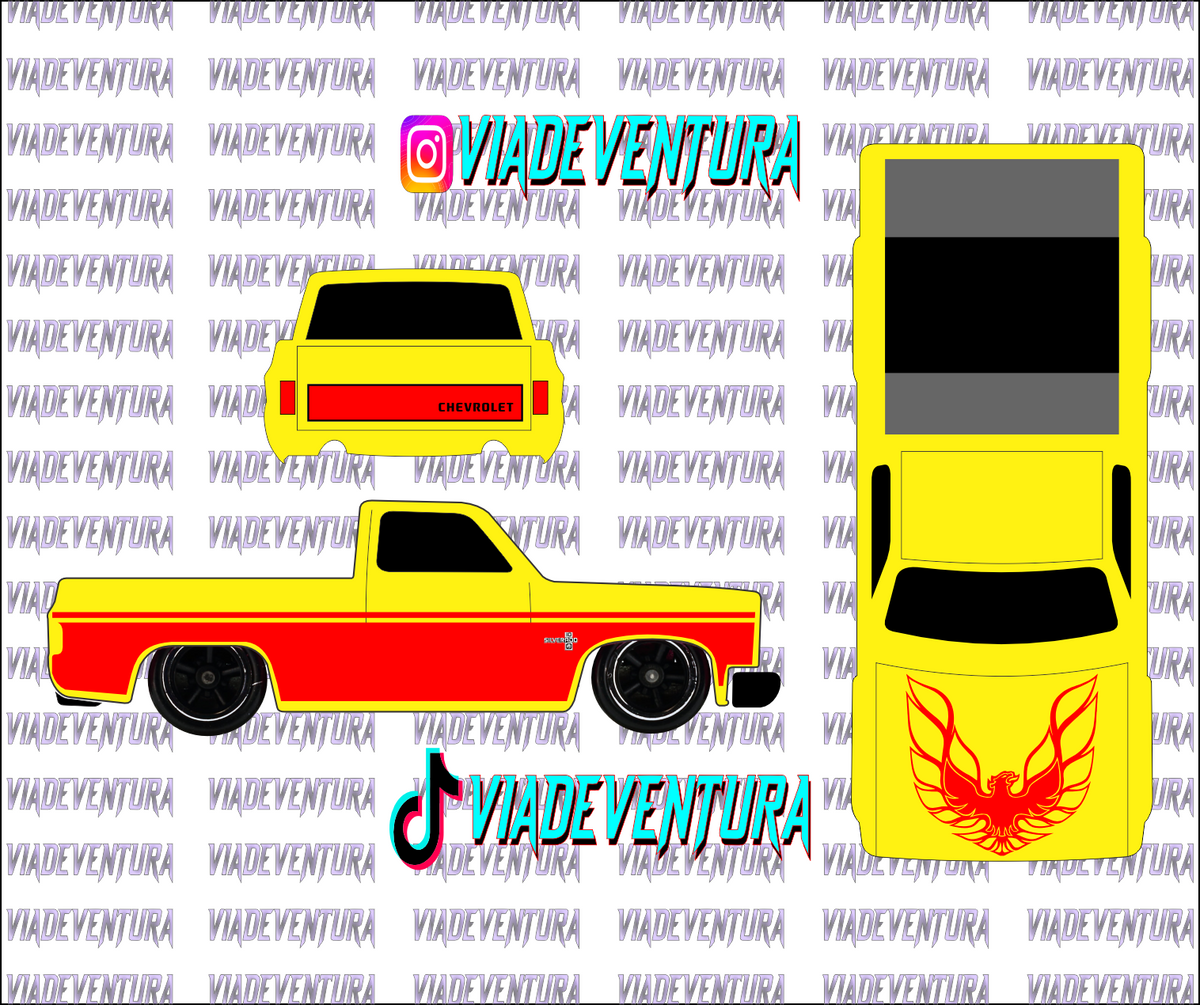Firebird Red 1/64 83 Silverado WHITE TONER Universal Waterslide Decal fr Hot