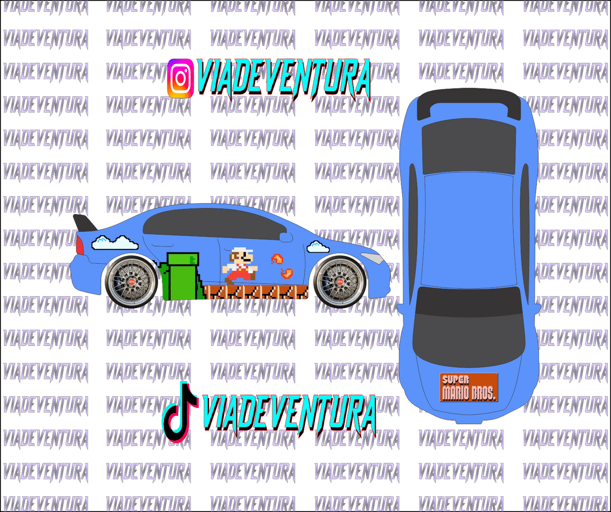 Super Mario 1/64 Civic FD2 WHITE TONER Universal Waterslide Decal for Hot