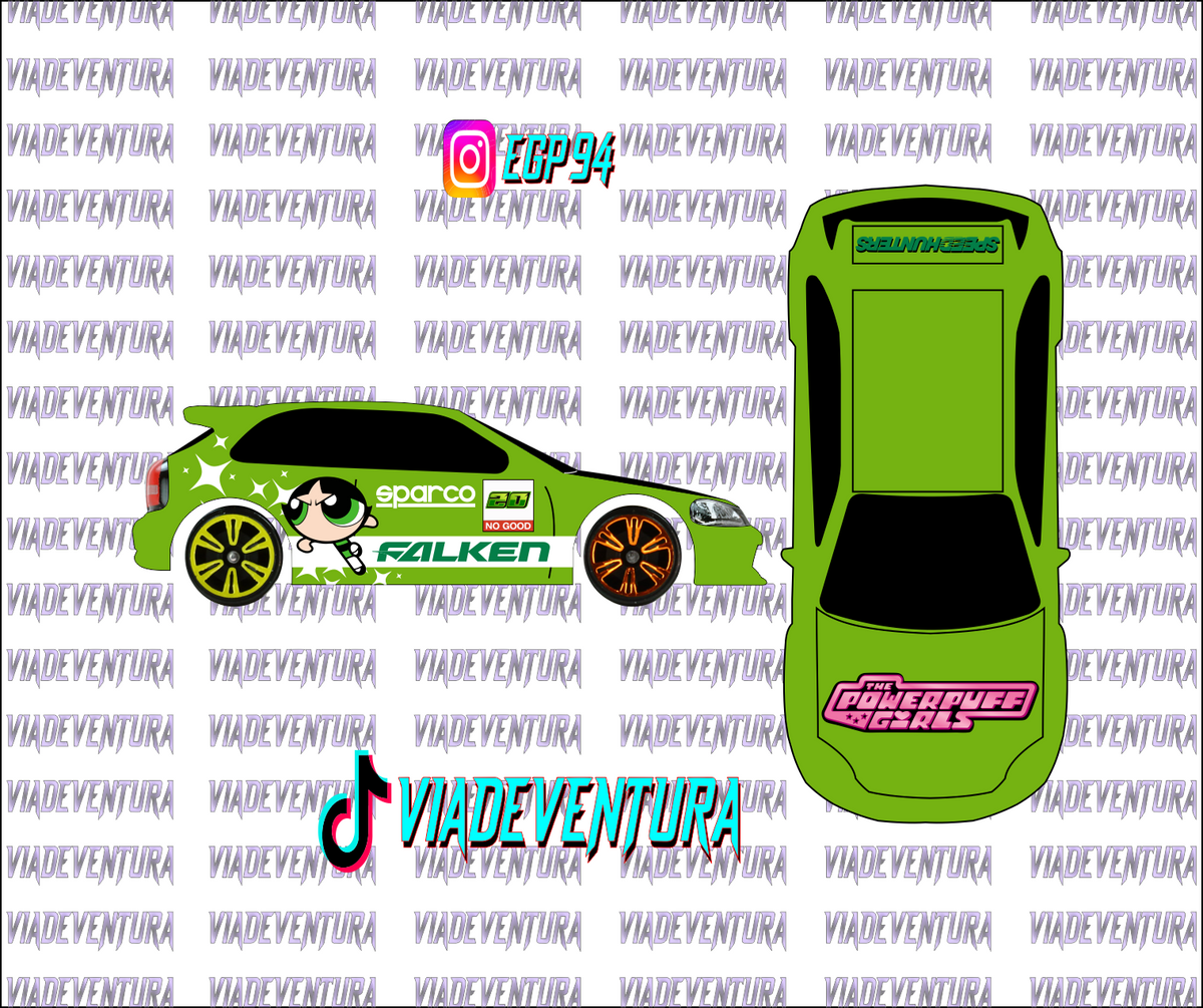 Powerpuff 1/64 EK9 Civic WHITE TONER Universal WaterSlide Decal for Hot