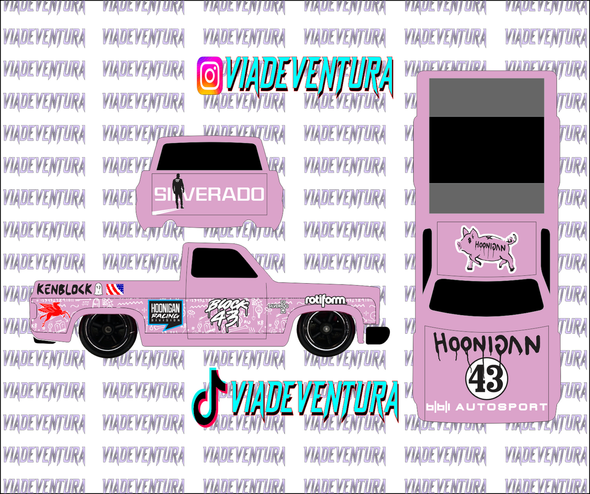 Ken Block 1/64 83 Silverado WHITE TONER Universal Waterslide Decal for Hot