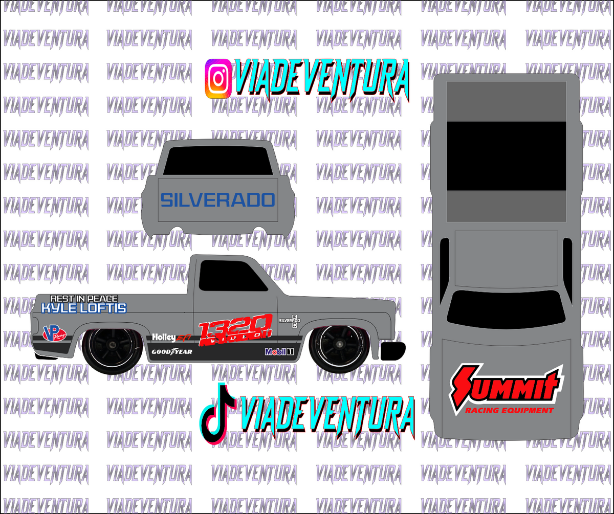 1320 Racing 1/64 83 Silverado WHITE TONER Universal Waterslide Decal for Hot