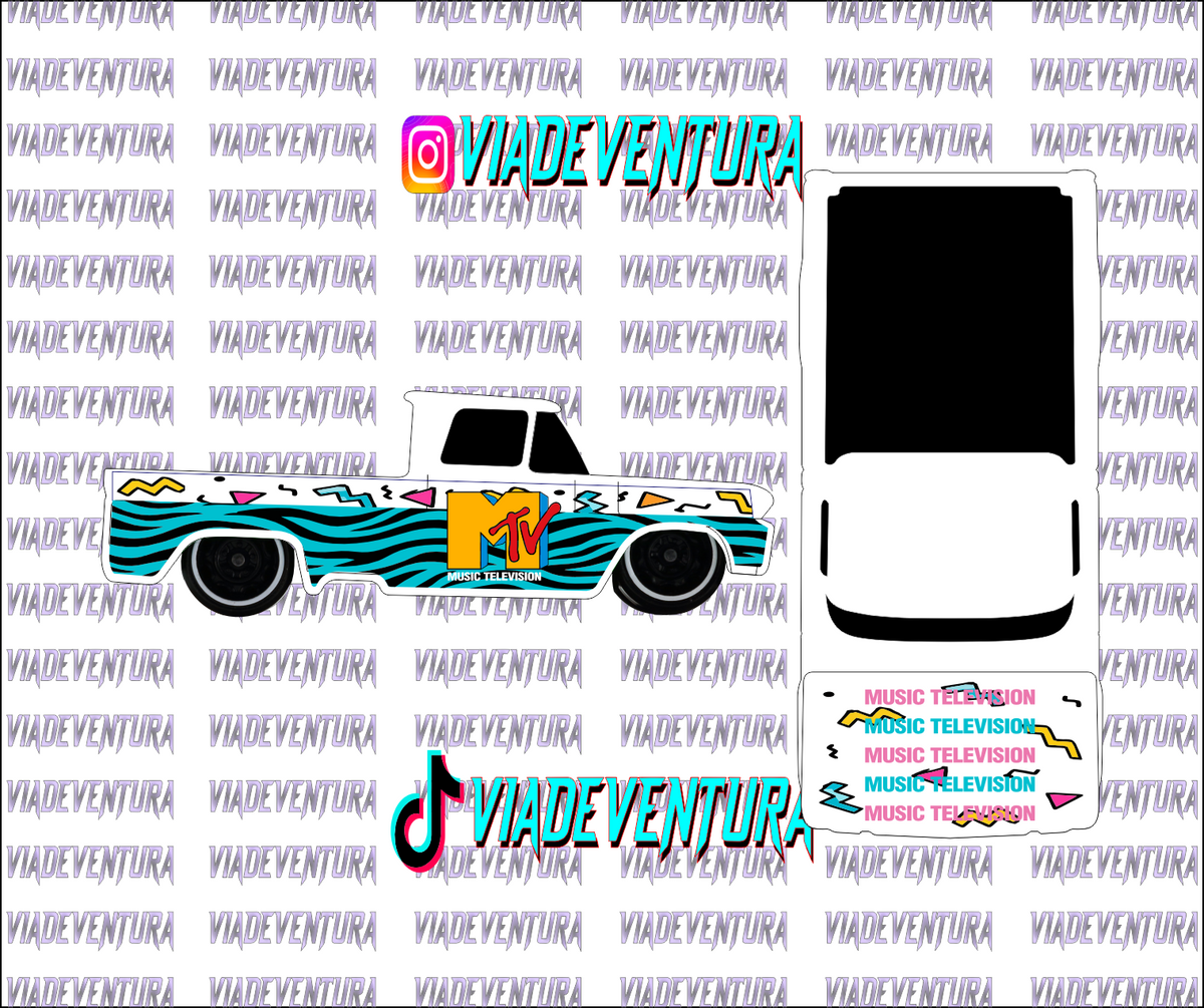 MTV 1/64 62 Chevy WHITE TONER Universal Waterslide Decal for Hot
