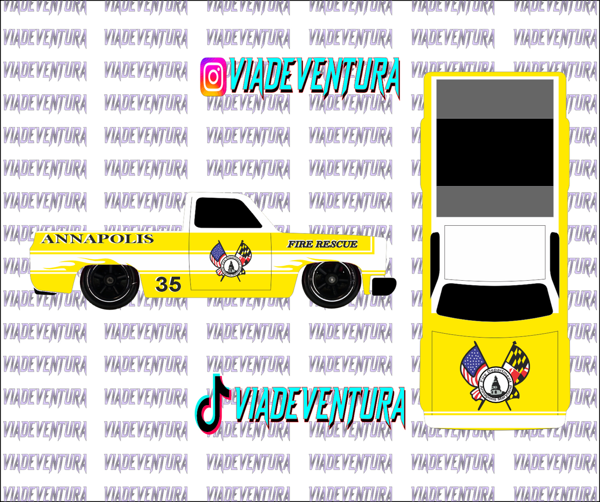 Fire Rod VHTF 1/64 83 Silverado WHITE TONER Universal Waterslide Decal for Hot