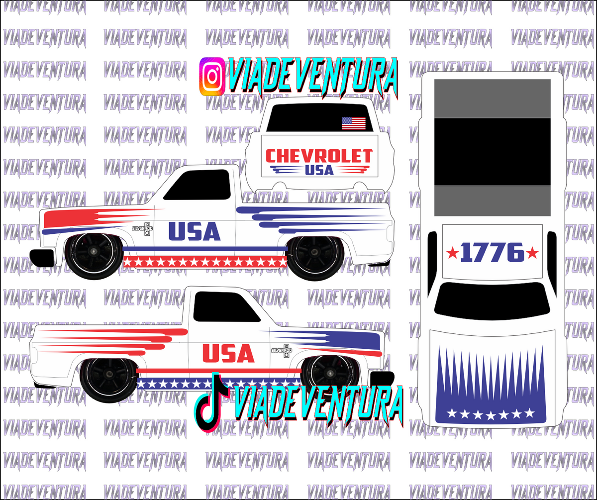 USA 1/64 83 Silverado WHITE TONER Universal Waterslide Decal for Hot